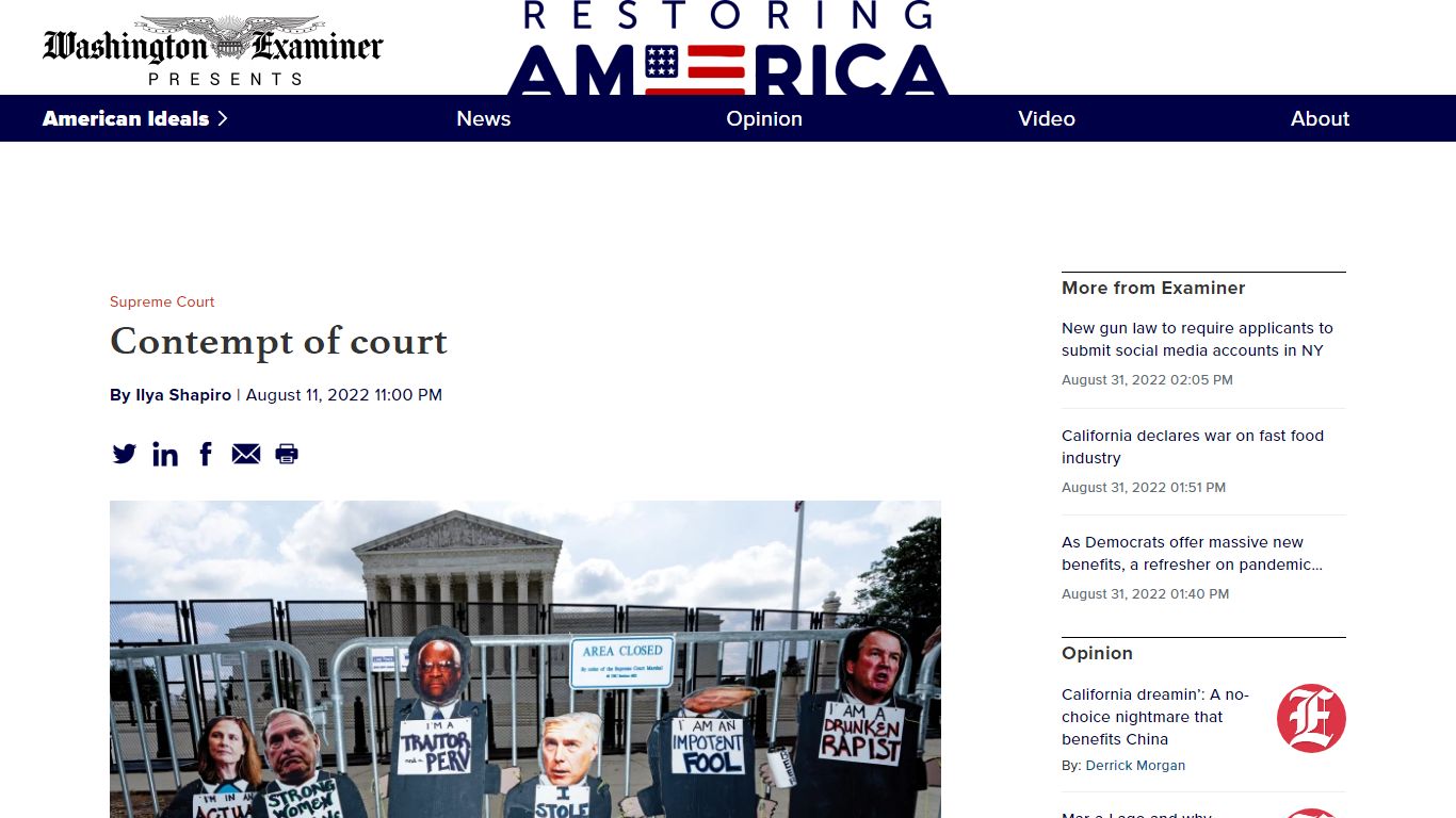 Contempt of court | Washington Examiner